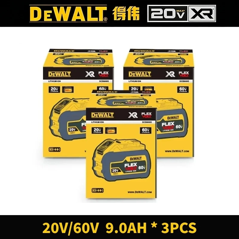 Original Flexvolt DEWALT 20V/60V Battery, for DCB606 DCB205 DCB206 DCB609 Power Tool 20V Battery, 5AH 6AH 9AH Dewalt Battery image 3