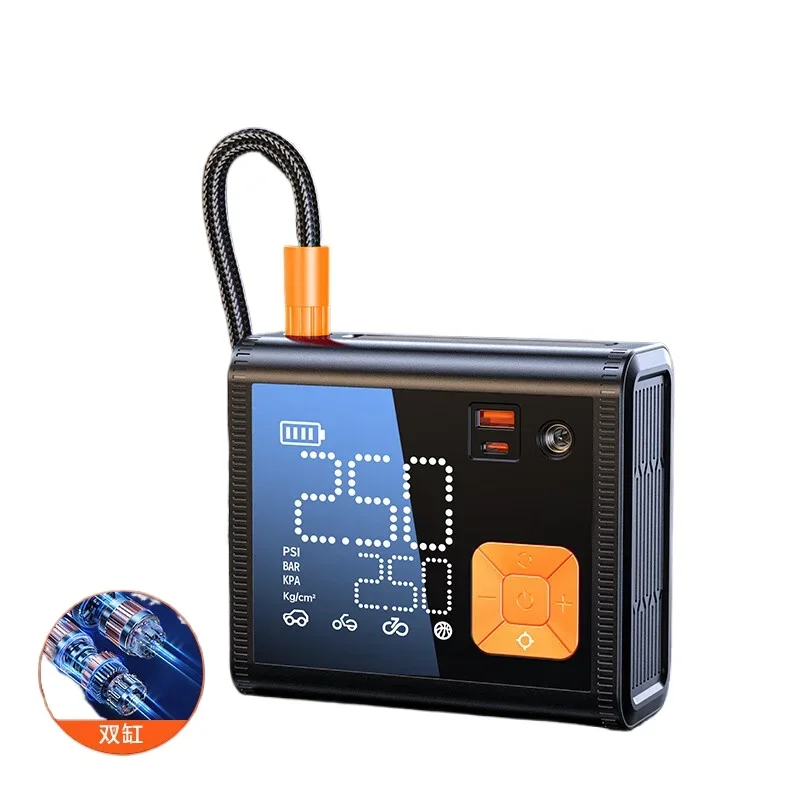 

Car air pump, double cylinder wireless car air pump, pickup truck off-road tire air pump, trolley pump