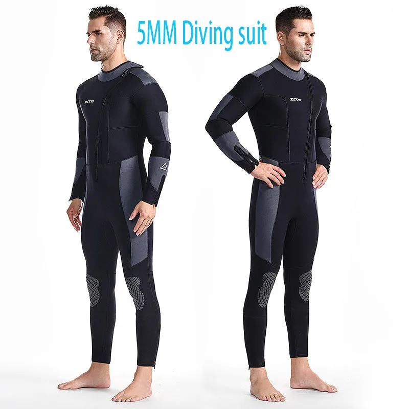 

5mm Thicken Neoprene Diving Suit Men One-piece Scuba Spearfishing Surfing Wetsuit Warm Water Protection Equipment Snorkeling