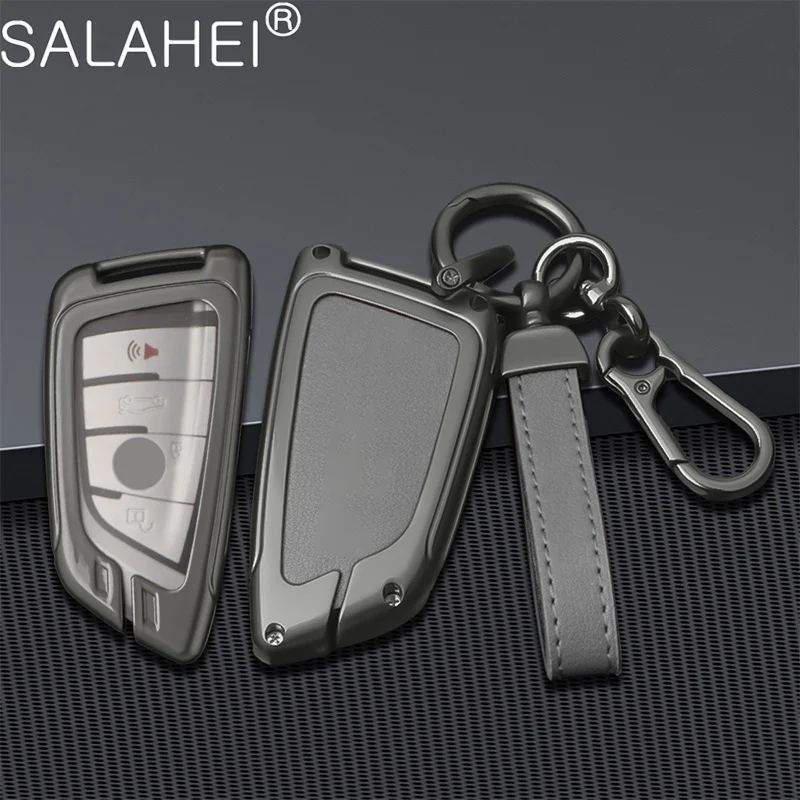 Zinc Alloy Leather Car Key Case Cover Shell For BMW X1 X3 X5 X6 X7 1 3 6 7 Series G20 G30 G11 F15 F16 G01 G02 F48 Auto Accessory