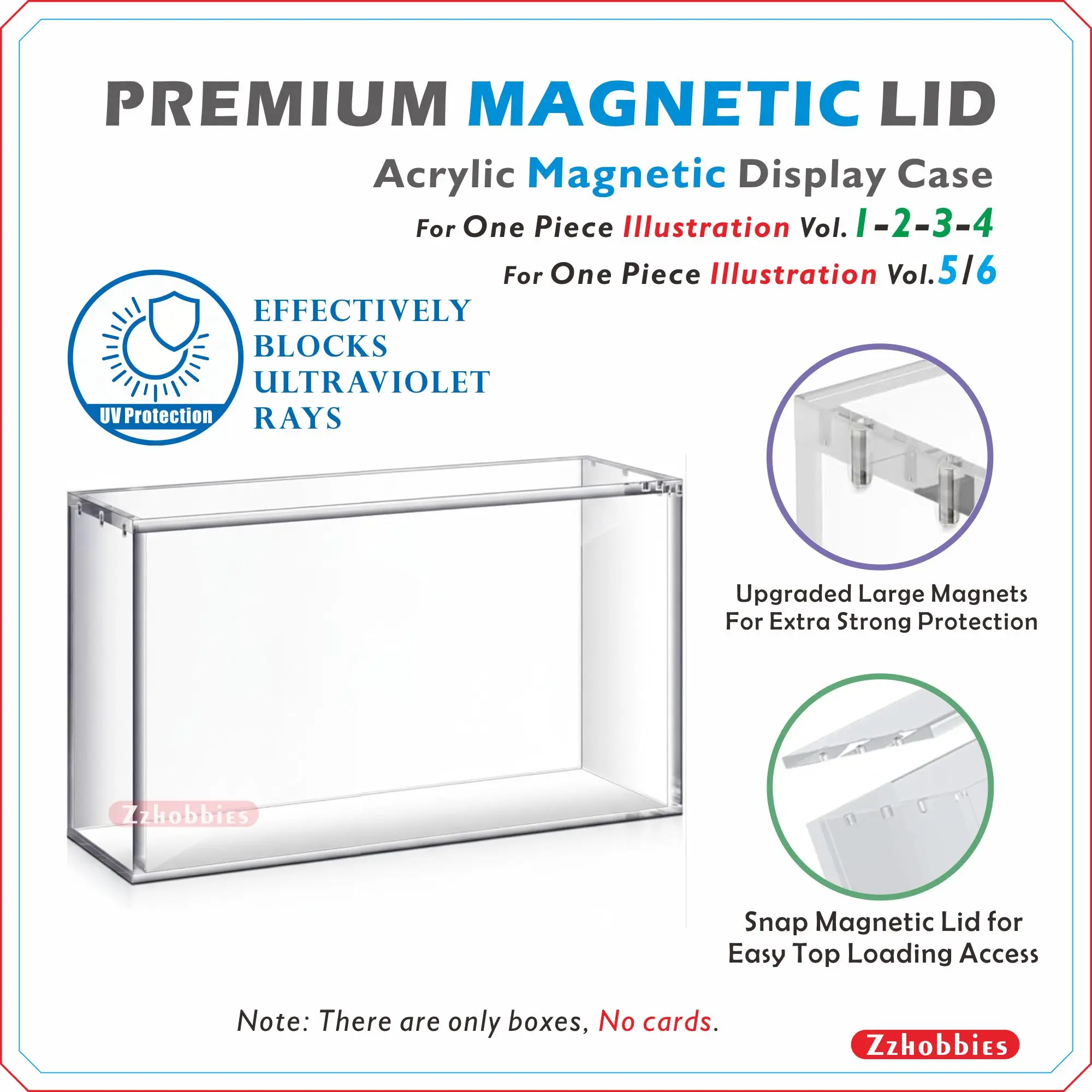 1PC Acrylic Magnetic Case For One Piece Illustration Vol.1-2-3-4 | One Piece Illustration Vol.5/6【5mm Thick】