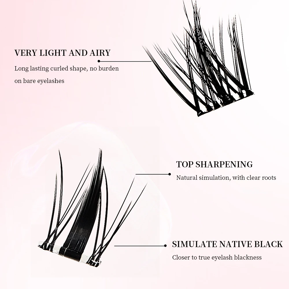 BQI 5D رموش صناعية خالية من الغراء ذات سعة كبيرة من مجموعة واحدة رموش طبيعية مجزأة مناسبة للاستخدام اليومي