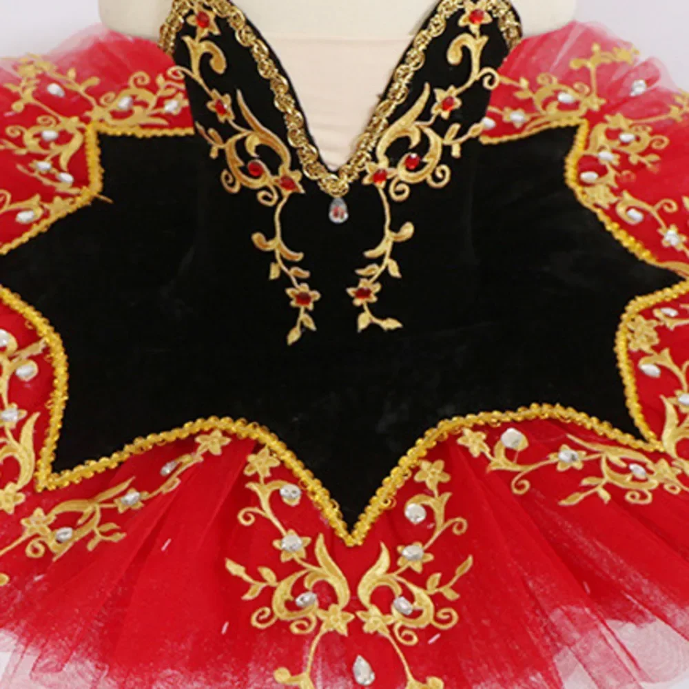 

Ballerina Adults ballet tutu professional women Red black swan pancake Skirt dress Kids Girl Costume Women Child Wear Ballet