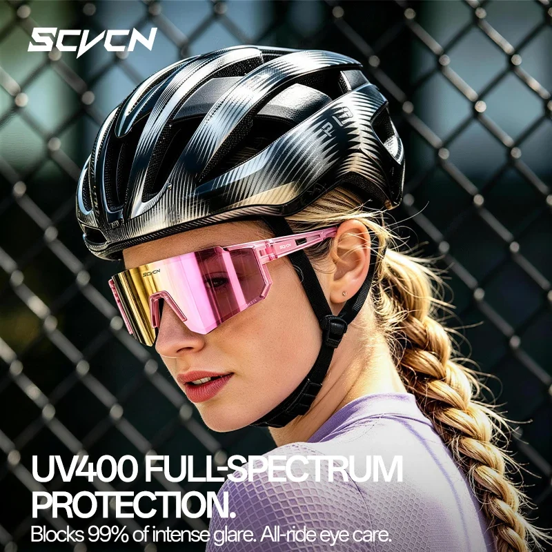 SCVCN New Outdoor Sport Cycling Sunglasses MTB Bike Cycling Hiking Eyewear Ultralight Running Men Women Pickleball UV400 Glasses