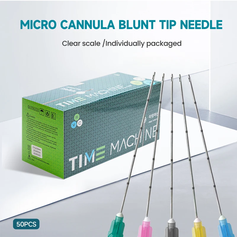 50PCS Micro Cannula 14g 16g 18g 22g 23g 25g 38mm 50mm 70mm Disposble Blunt Tip Micro Cannula Needle