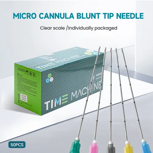 Imagen 2 del producto 50 Uds Micro cánula 14g 16g 18g 22g 23g 25g 38mm 50mm 70mm punta roma desechable Micro cánula aguja