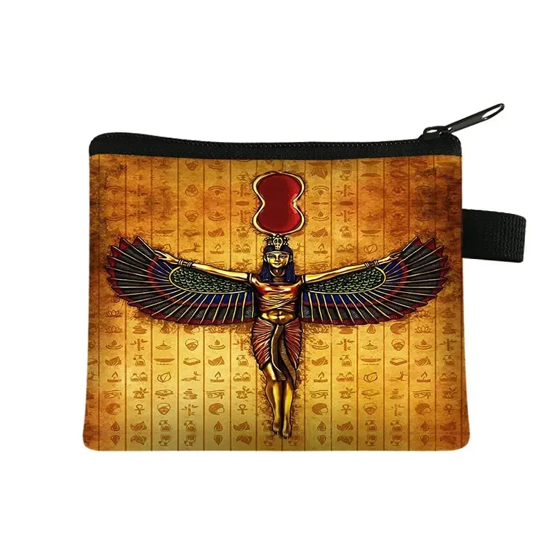 Retro Egyptian Art Print Coin Purse Women Wallets Casual Kid Card Holder ID Credit Holder Egypt Pharaoh Anubis Purse Gift