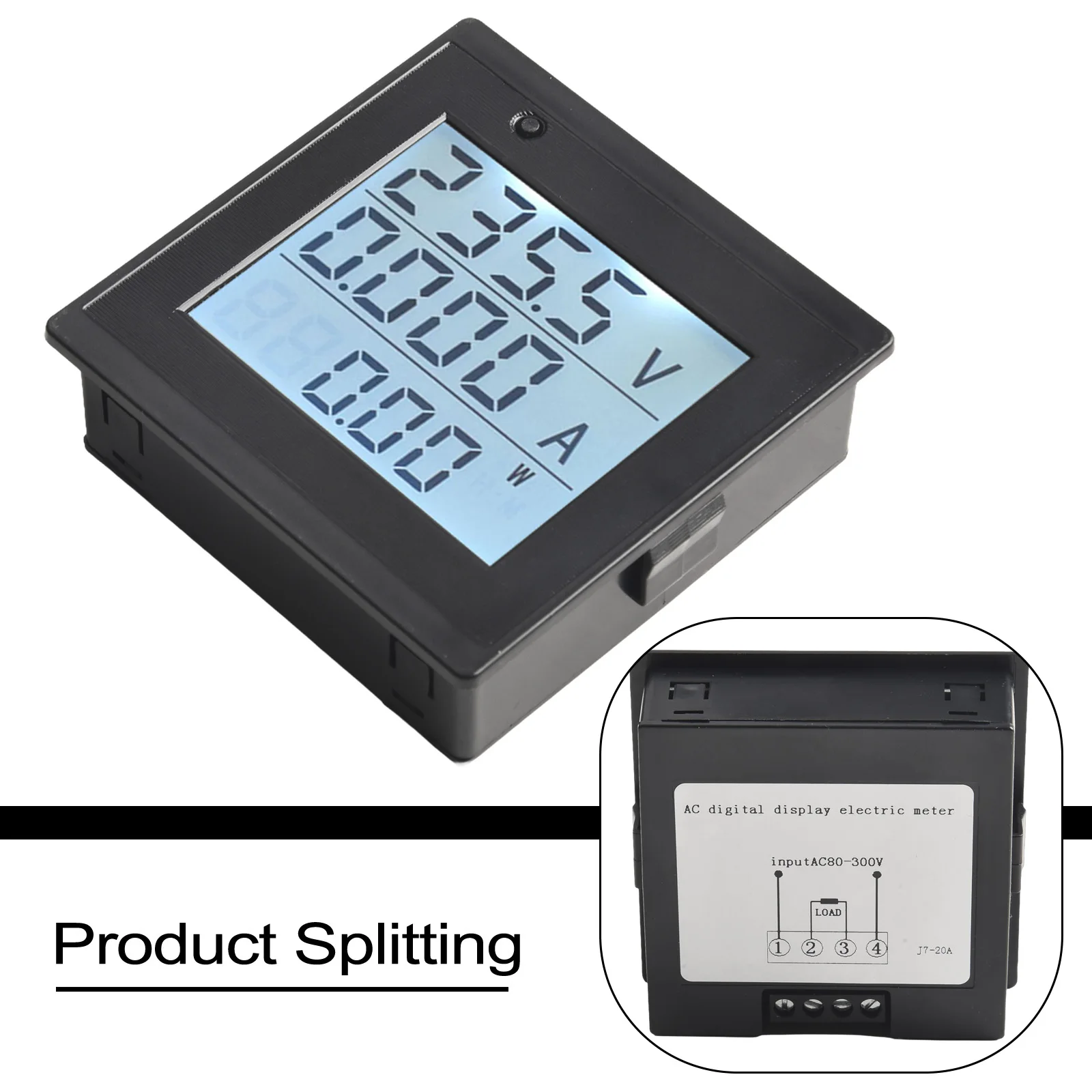 Digitale displaymeter 220V Energiemeter Achtergrondverlichting Functie Stroommeting Vermogen en tijd Reset Energiemonitor