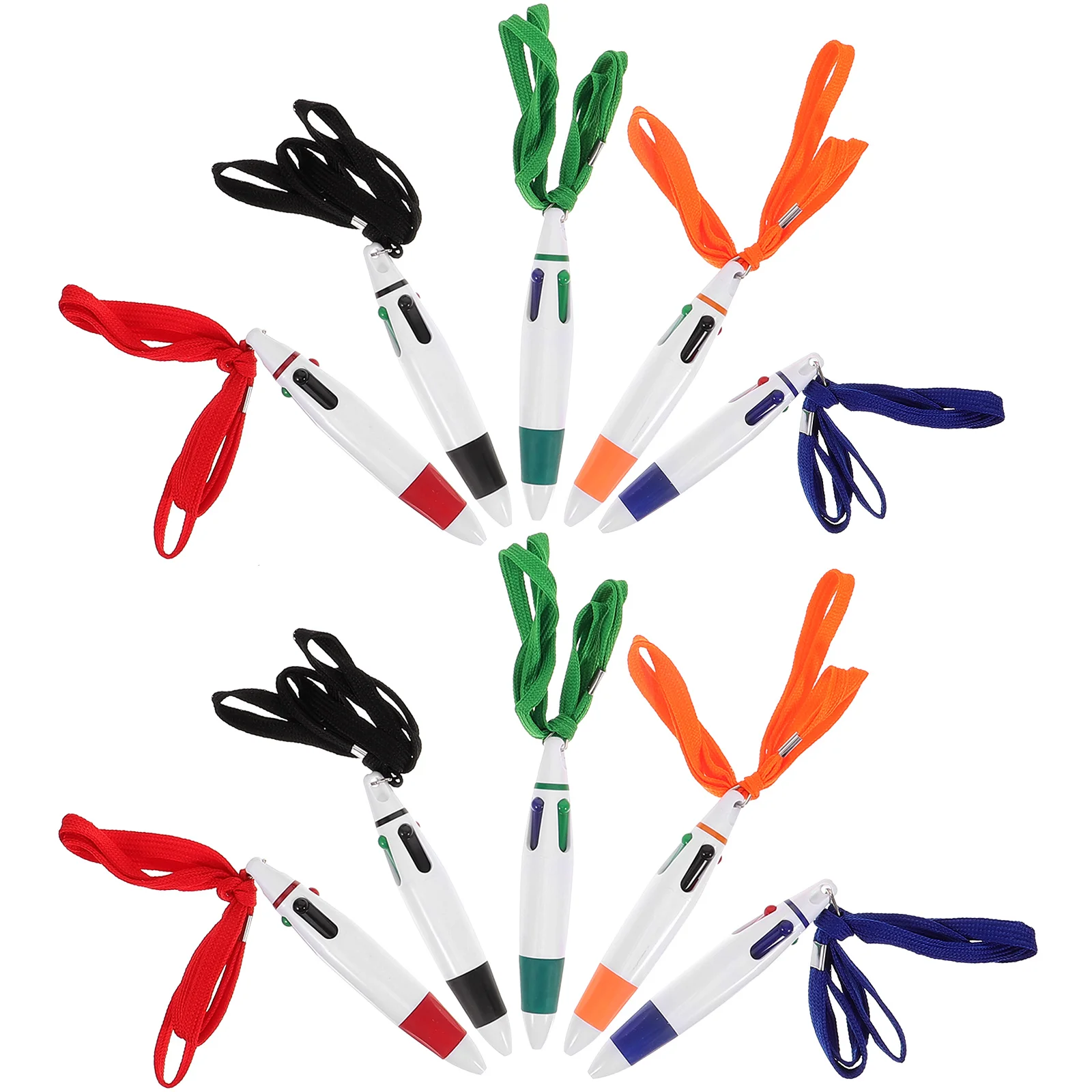 

10 Pcs Lanyard Pen Pens for School Multicolor Multi-color Ballpoint Retractable Kids Nurse