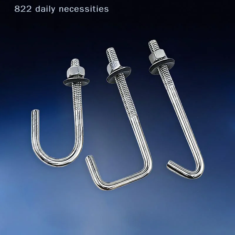 convenient304 Stainless Steel M5 M6 L Hook Bolts With Matching Nuts Washers For Industrial Construction Home Hanging