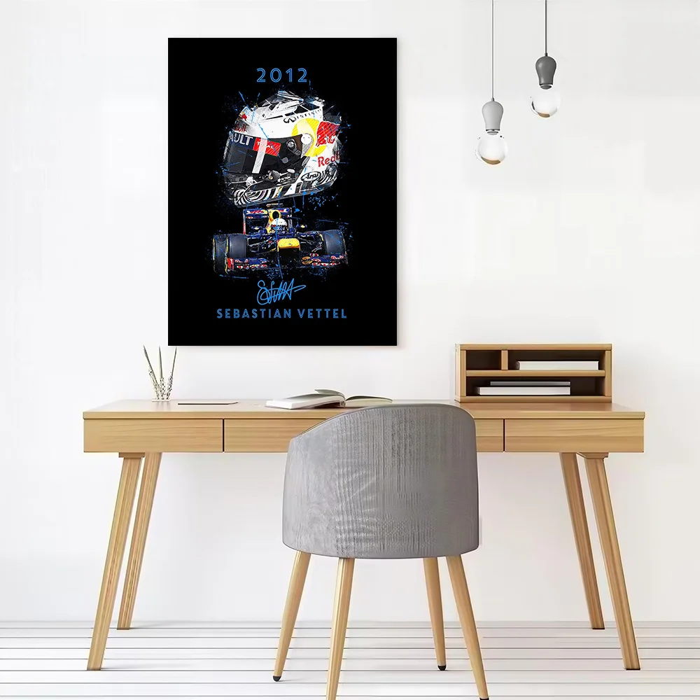 Sebastian Vettel Canvas Poster Wall Art Customizable High Quality Printed Picture for Painting Bathroom Decor Living Room Mural