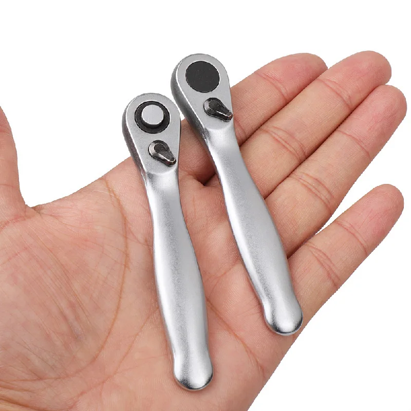 72 Teeth Socket Mini Wrench 1/4 Inch Double Ended Quick Release Socket Ratchet Wrench Hexagon Spanner Rod Screwdriver Bit Tool