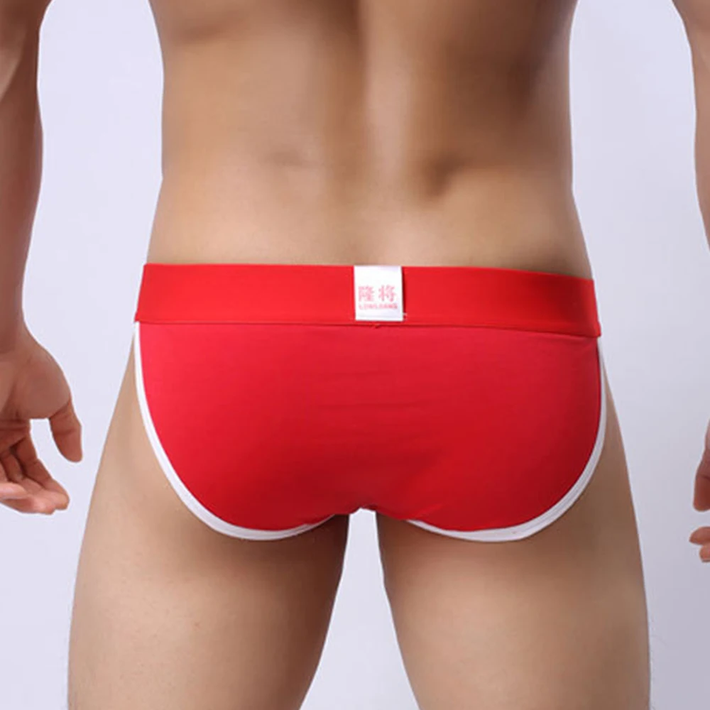 Briefs Men Underpants Comfortable Cotton Trunks U Convex Underwear Buttocks Knicker Lingerie Low Waist Panties