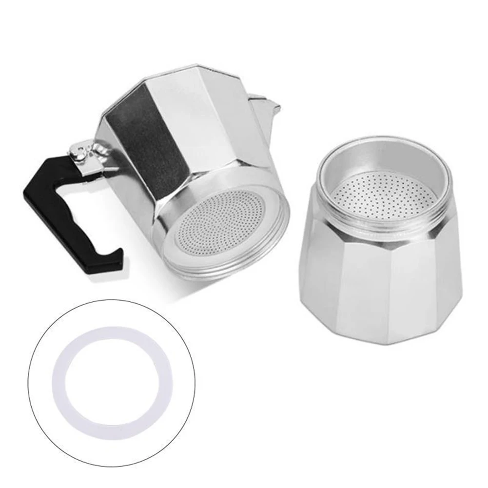 Seal Silicone Coffee Ring Gaskets And Aluminum Moka Pot Filters Replacement Kit For Kitchen Espresso Makers Accessories