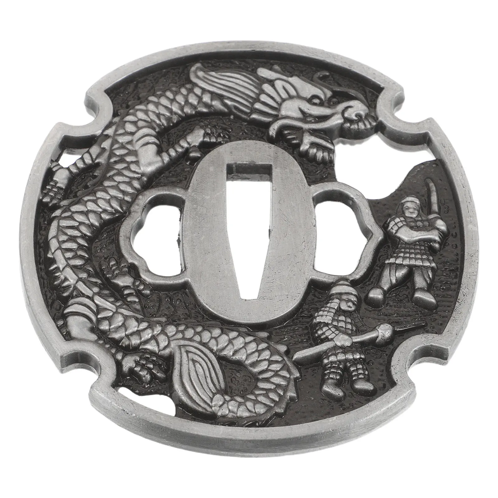 Japanese Tsuba 2.6x0.7cm Hole Style Guard Replacement Metal Handguard for Martial Arts Display Collection