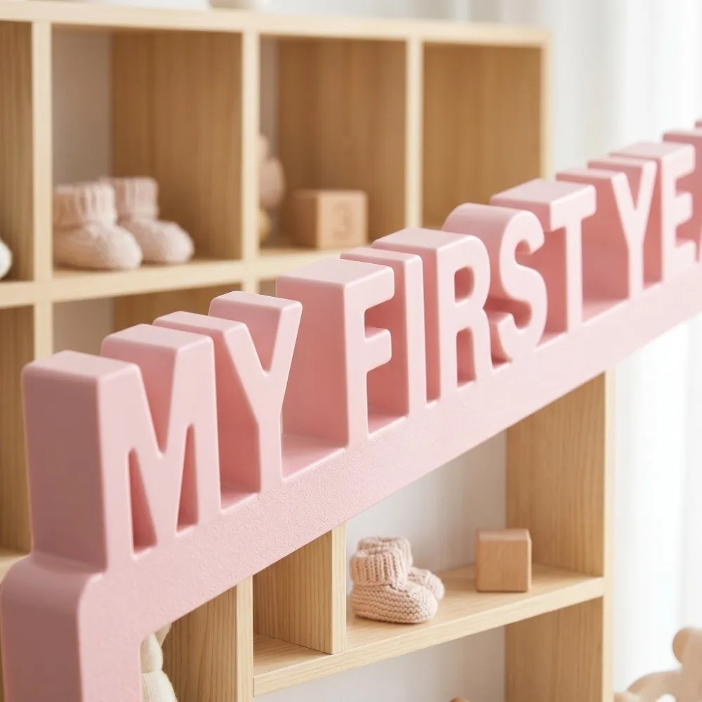 Plastic Growth Frame 12 Small Frames 15.55*7.6 in Newborn Memory Frame 13 Photo Inserts Cartoon Crown Style Monthly Photo Frame