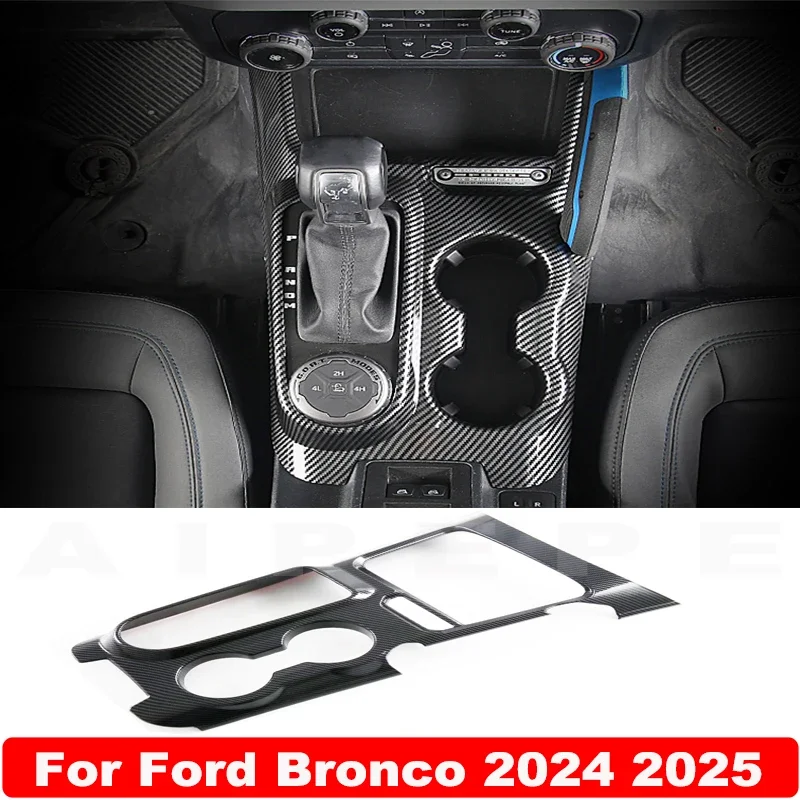 

ABS Carbon Fiber Car Central Control Gear Shift Cover Trim Sticker for Ford Bronco 2024 2025 Car Styling Interior Accessories
