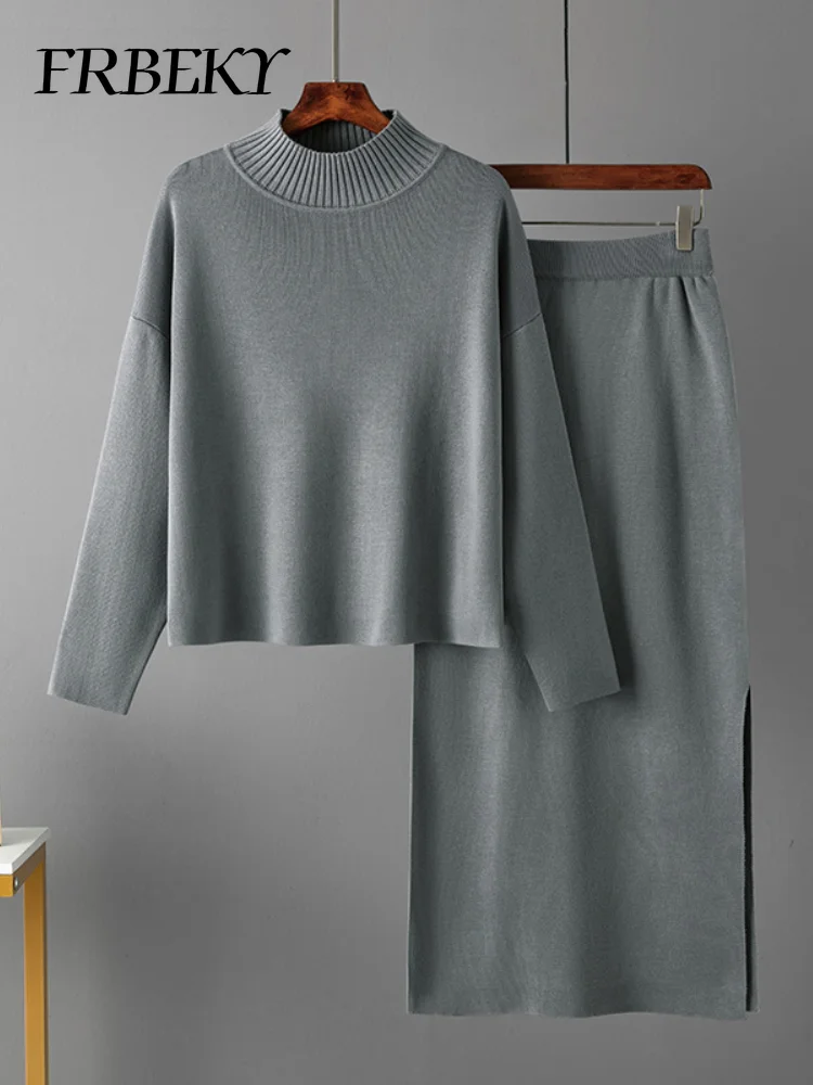 Elegant Sets To Dress Autumn New In Matching Sets Casual Loose Fashion Sweater & Half-length Skirt Two Piece Set for Women Suit