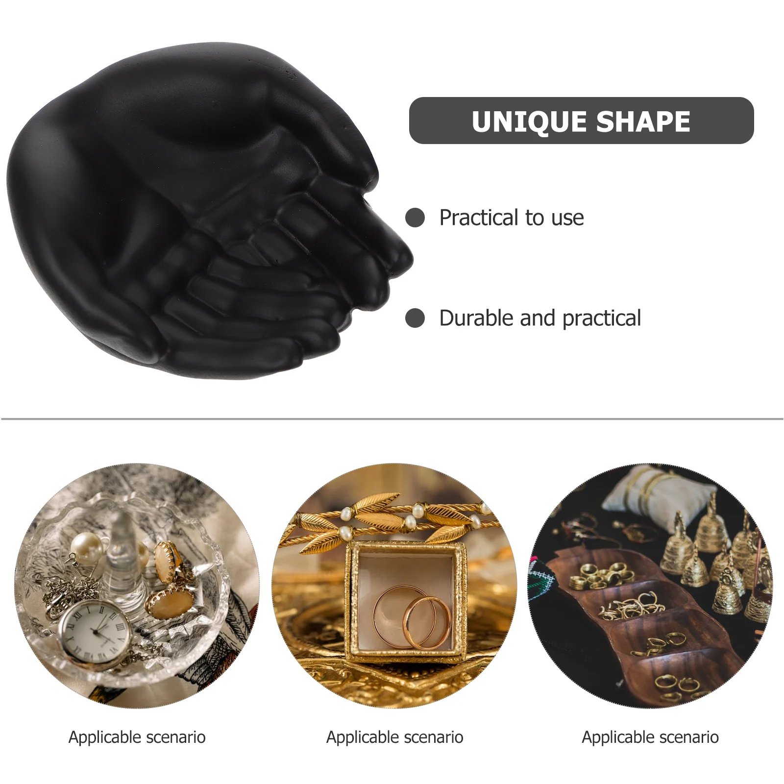 

Jewelry Display Stand Resin Palm Tray Black ganizer For Bracelets Rings Necklaces Coins Home Decor Storage Solution