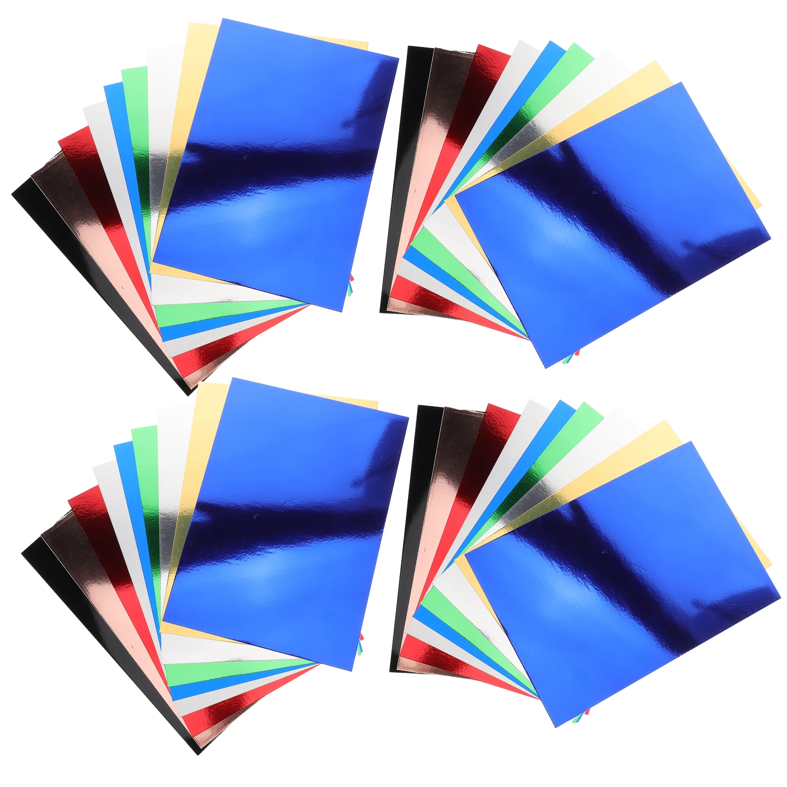 

60 Pcs Mirror Foil Cardstock Colored Paper for Kids Crafts Reflective Shiny Handbook DIY Construction Stationery