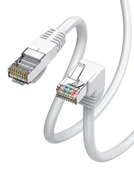 Cat6 kabel Ethernet RJ45 kątowy kabel sieciowy UTP Patch Cord 90 stopni Cat6a Lan kable do laptopa Router TV, pudełko 3.3 stóp