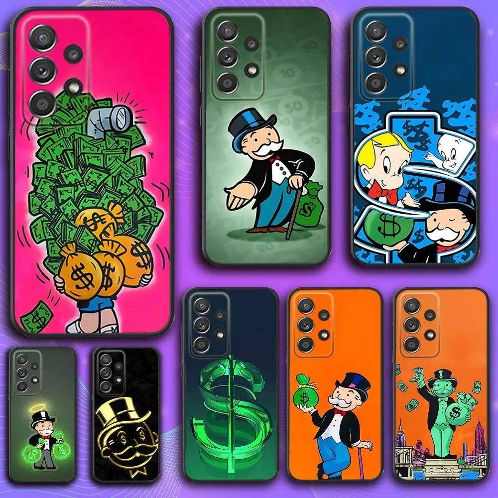 

A-Alec Monopoly Art Phone Case For Samsung S 25,24,23,22,30,21,10,9,Ultra,Plus,Lite,FE,4,5 G Soft Black Case