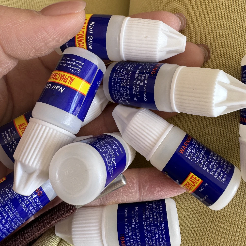 

3g Transparent Long Lasting Super Bond Adhesive 5/10/20Pcs Fast-Dry Nail Glue for Acrylic Nails Press on Nails Rhinestones Tools
