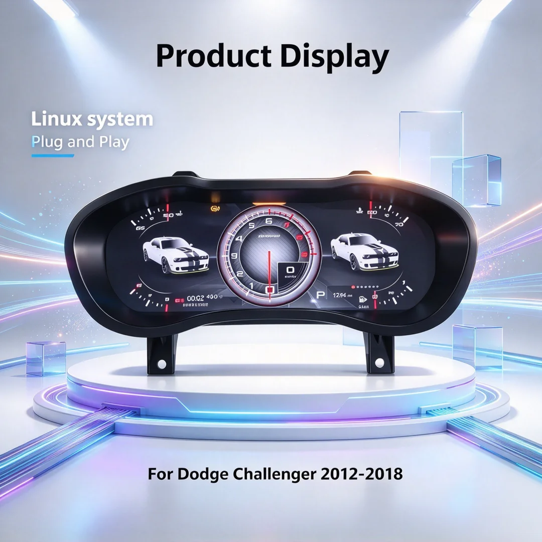 CarPlay For Dodge Challenger Linux 12.3-inch LCD Digital Instrument Cluster Suitable For 2012-2018 Models Car Part Accessory