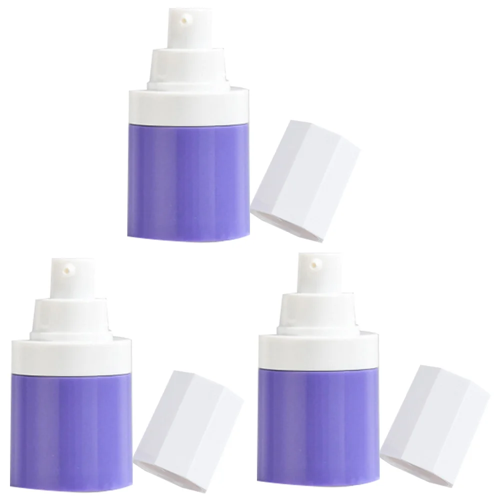 

3pcs 15ml Purple Airless Lotion Bottle Travel Size Foundation Container Eight Angle Cap Anti Leakage Packaging