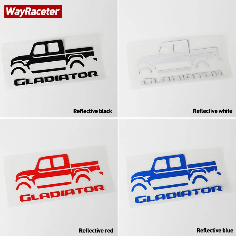 Reflective Car Window Sticker Trunk Tail Bumper Hood Creative Graphics Vinyl Decal For Jeep Gladiator JT 2022 2023 Accessories