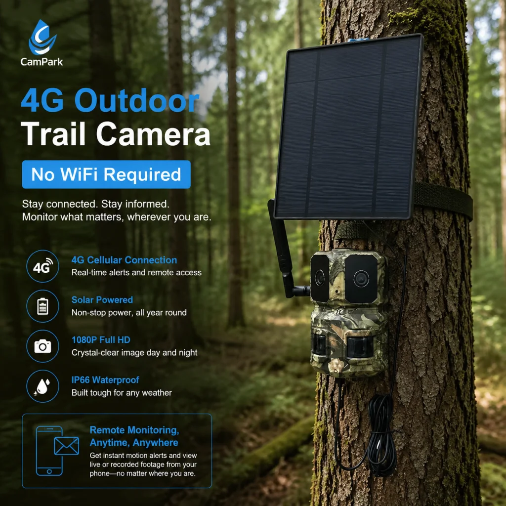 First 2 Lens Full-view Hunting Camera 4G EU 6MP 4K Solar PIR Motion Activated Wildlife Trail Camera IP66 Outdoor Night Vision