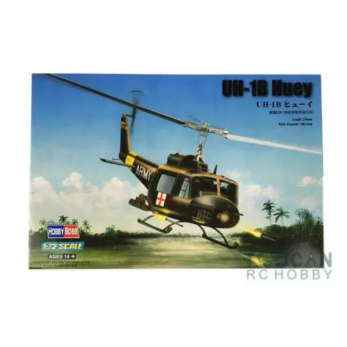 

Plastic Hobby Boss 87228 1/72 Scale US Army UH-1B Iroquois Huey Helicopter Plane Display Model Building Kit TH06270