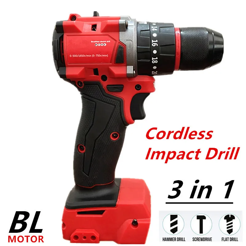 Fit For Milwaukee 18V Battery Cordless 1300NM Wrench Electric Angle Grinder Car Polisher Brushless Impact Drill Power Tools