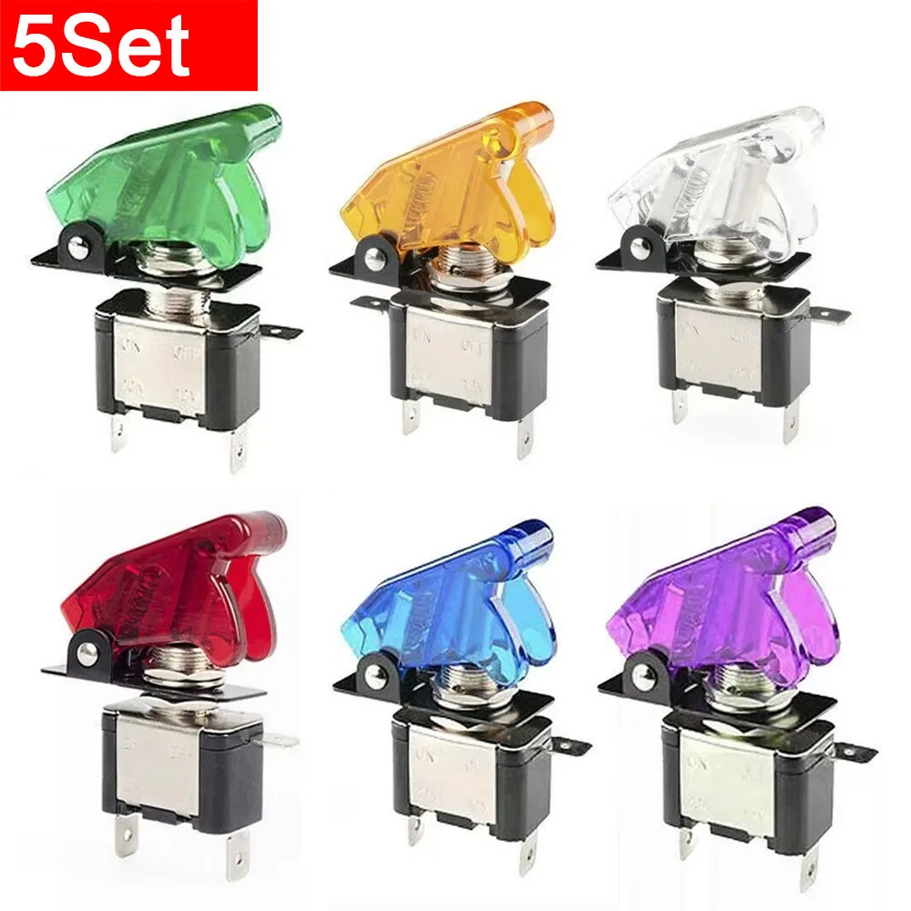 

1 компл. ASW-07D авто лодка грузовик светодиодный тумблер ASW07 с подсветкой и защитной откидной крышкой для самолета 12V20A прозрачный