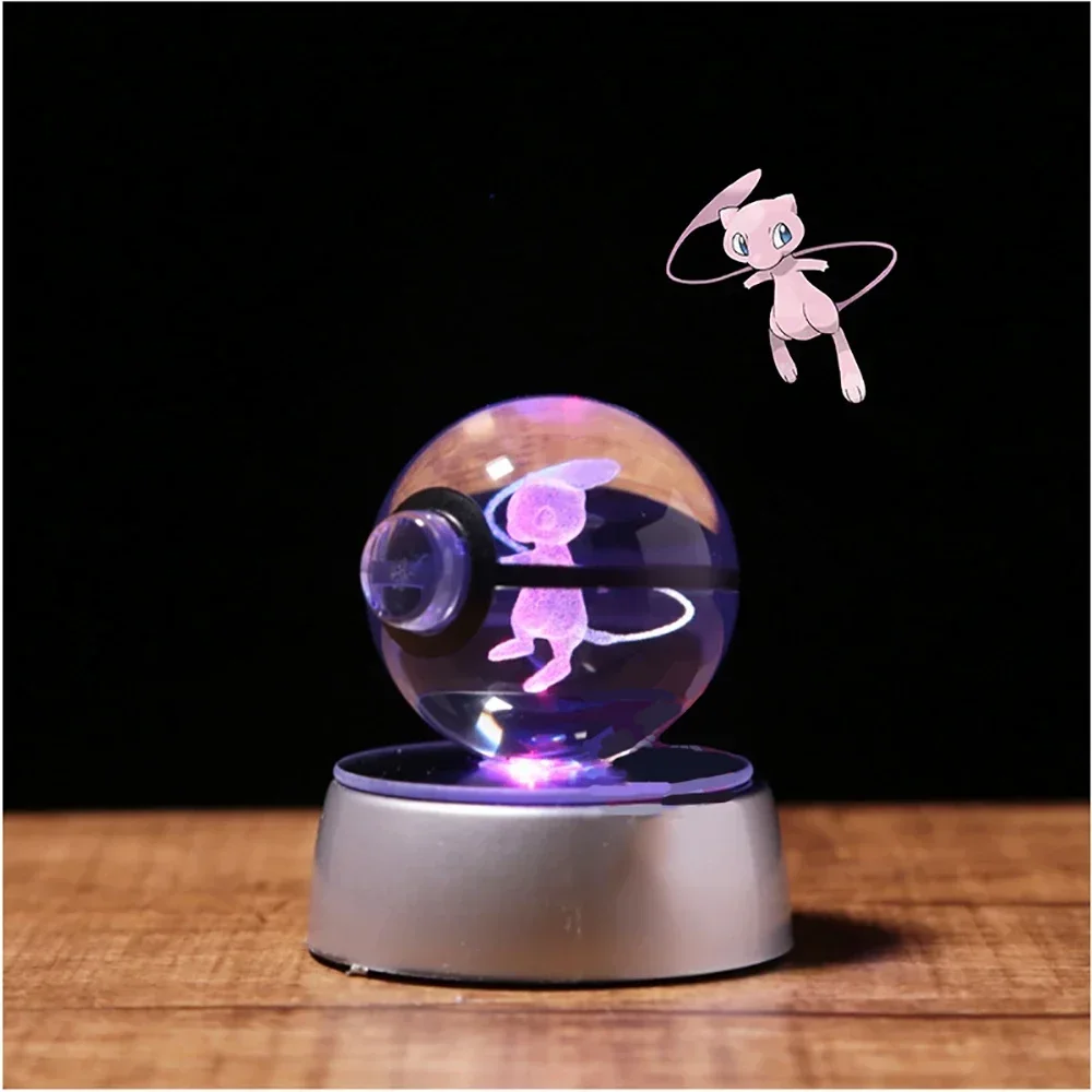 Japanese Cartoon Anime Crystal Ball with Light Base Table 3D Decorative with Various Colours Lamp Night Light Gift for Friends