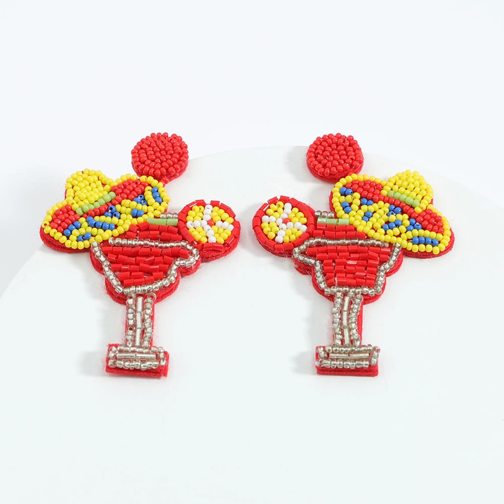 

Colorful Bead Dangle Drop Glass Statement Pendant for Women Holiday Gifts Dangle Drop Earrings Valentine Christmas
