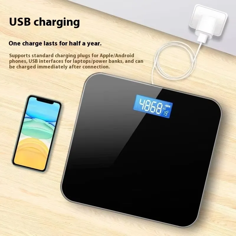 High-Precision  Electronic Body Fat Scale Precision Charging Weight Scale for Home Weighing for Student Plastic