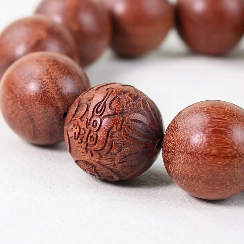 Indonesian rosewood bracelet20MMWooden carved Buddhist bead bracelets for men and women, Chinese style, suitable for night marke