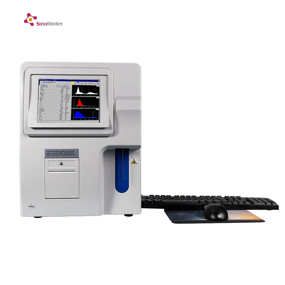 Hematology Analyzer 3 Part CBC Machine 60 Tests/Hour People and Animal Hematology Analyzer for Hospital