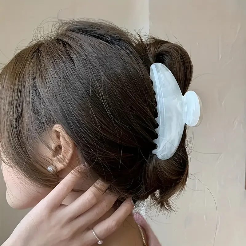 1 قطعة أنيقة الراقية متعددة الألوان حورية البحر لون الرعب الوهم نمط الرخام نصف دائرة مشبك شعر انتزاع الشعر #5