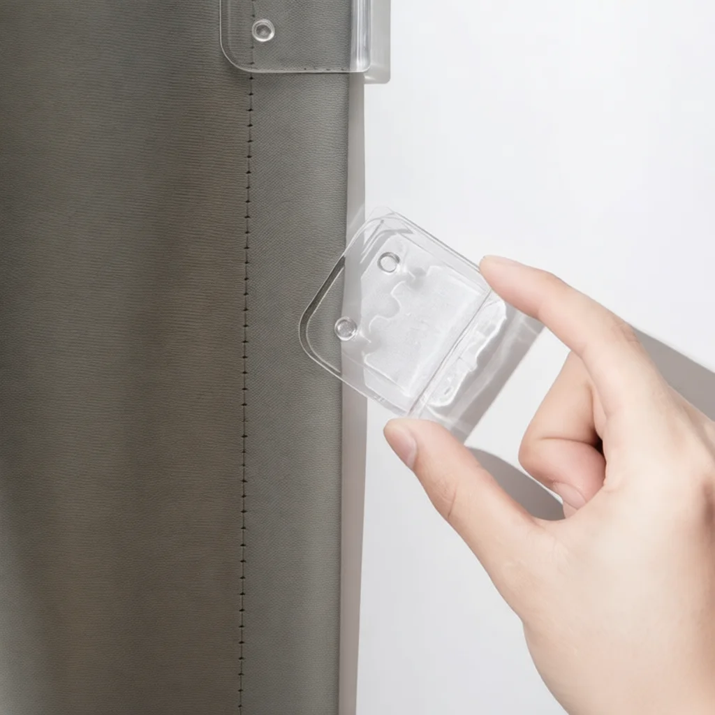 Bathroom Curtain Anti Wind Clips Adhesive Shower Liner Fixer Prevent Water Spraying Shield Holder Modern Home Bath Organizer
