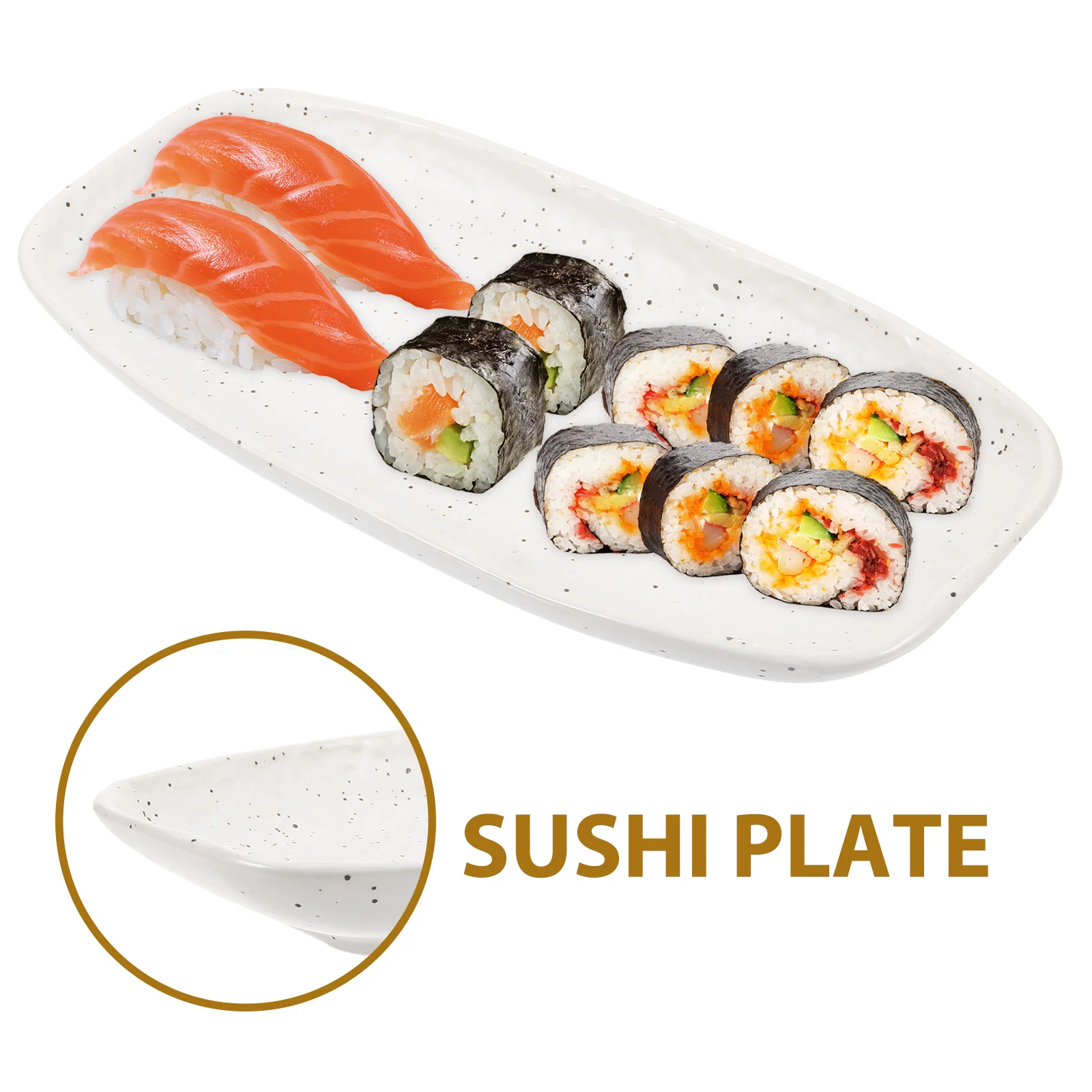 

Appetizer Sushi Plates Ceramic Serving Rectangular Porcelain Platter Japanese Cuisine