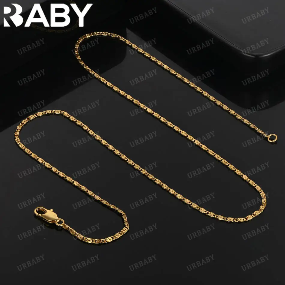 

URBABY 925 Sterling Silver 40-60cm Chain Necklace For Women Men Charm Trend Birthday Gifts Fashion Party