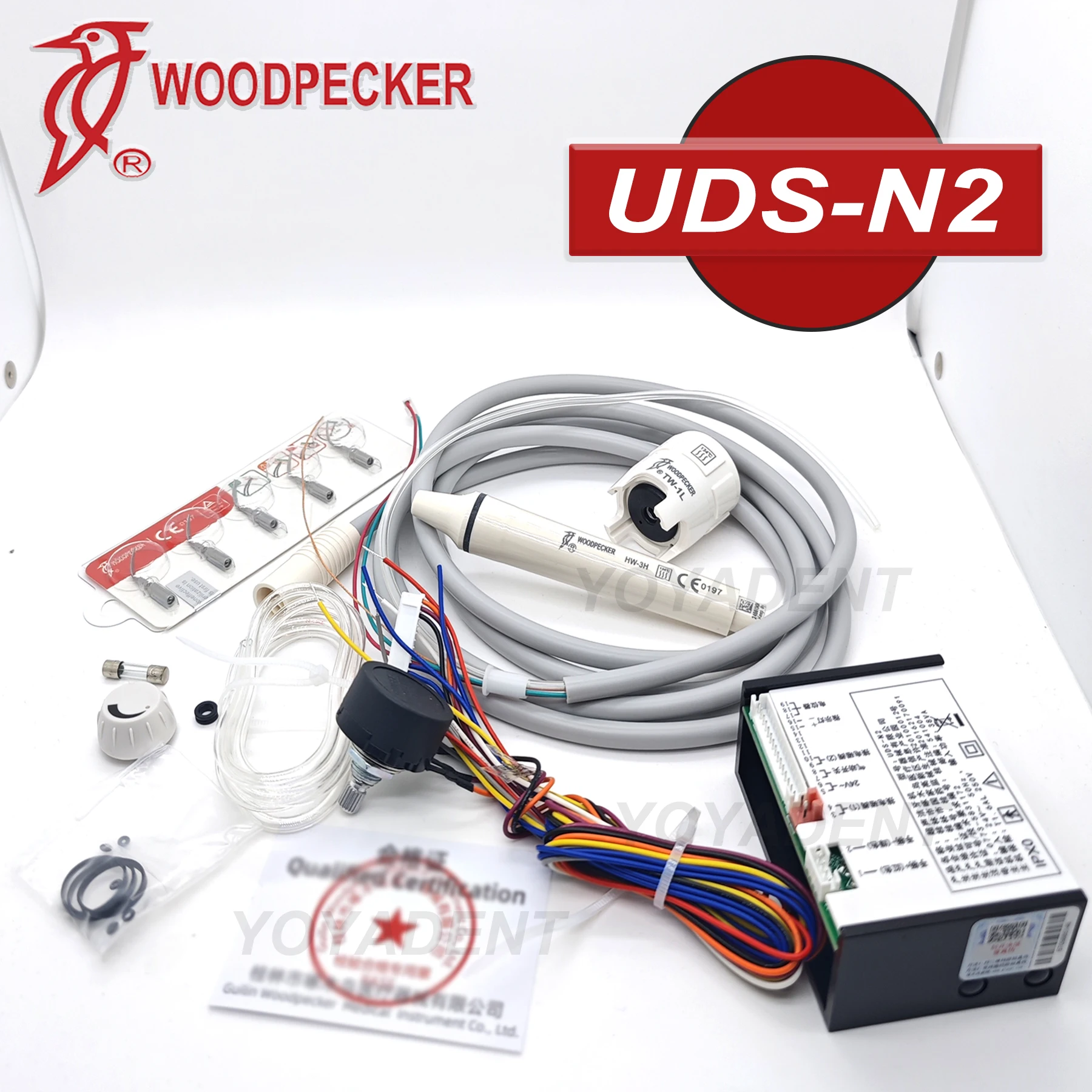 Original Woodpeck Dental Built in Ultrasonic Scaler N2 HW-3H Handpiece Scaling Tips For Dentistry Whitening Tools