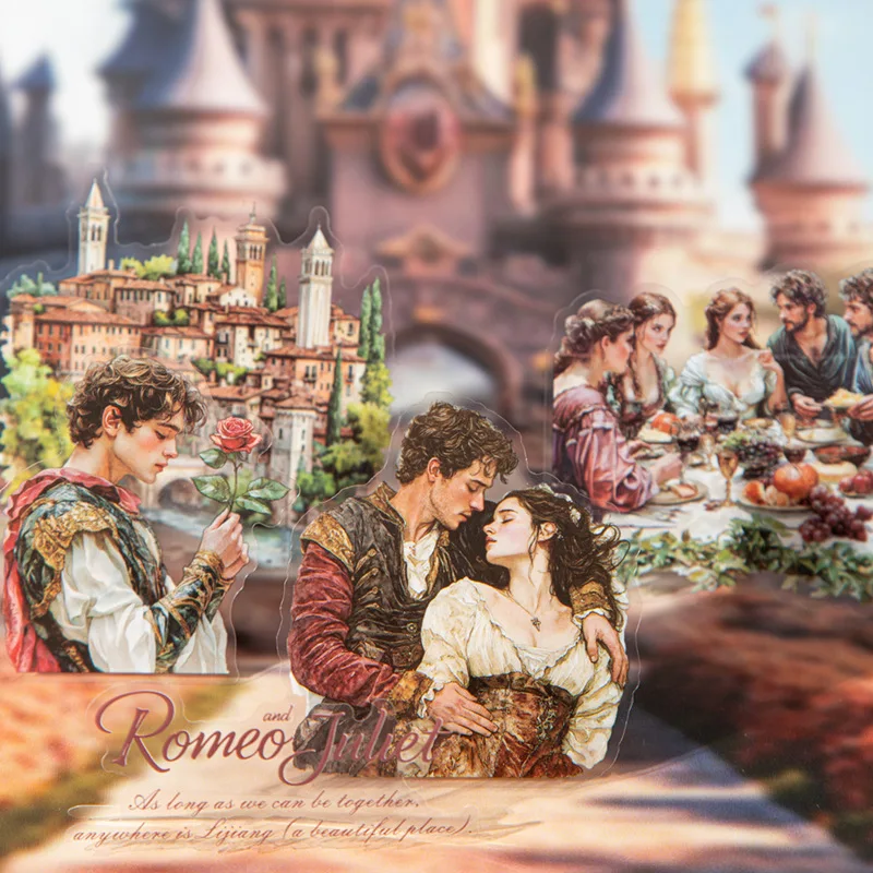 1pack/3pack stickers per pack Literary Stories Series Classic Story Scenery 20pcs/1pack Decorative Handwritten Journals
