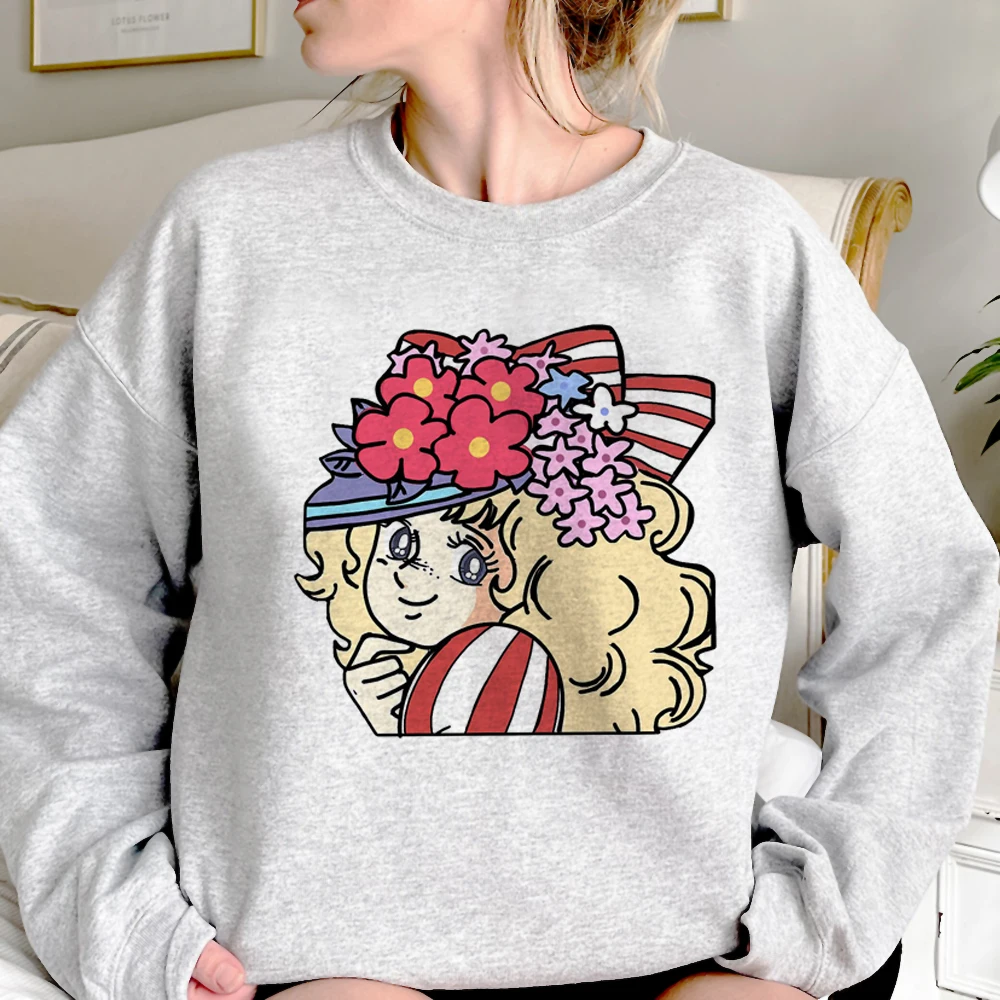 Candy Candy Anime hoodies women 90s Korean style gothic Fleece sweater female vintage Hooded Shirt