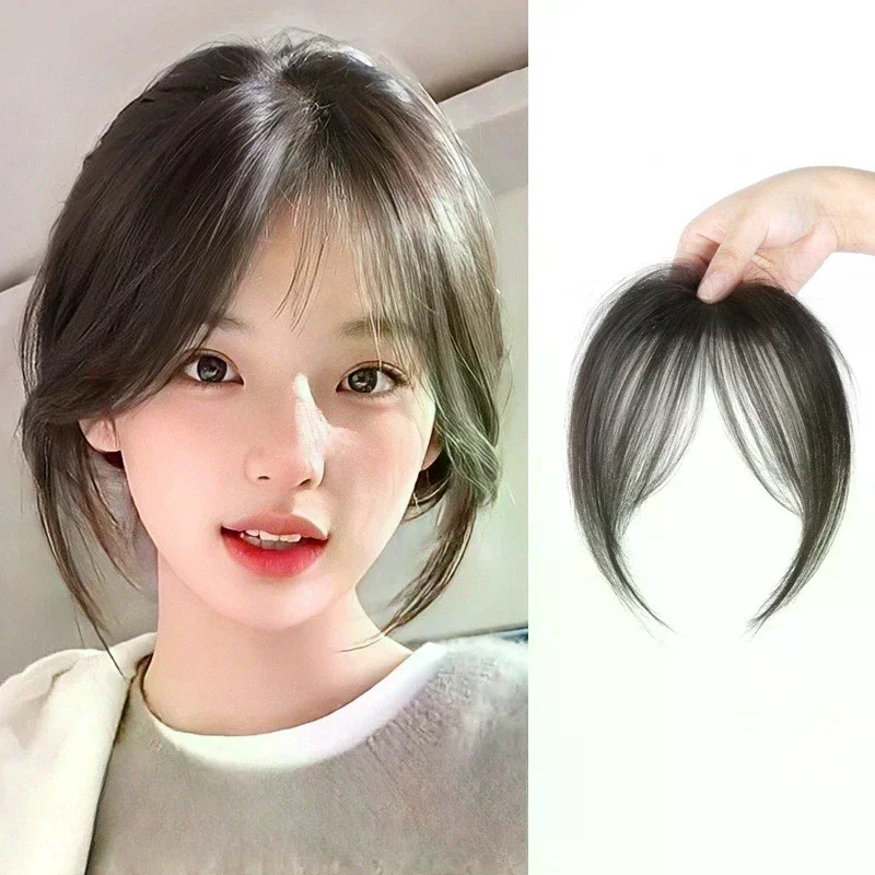 /YOV/Part Fake Bangs Fringe Synthetic Topper Hairpiece Clip-In Bang Extension Natural Invisible Clourse Hairpiece Women Middle