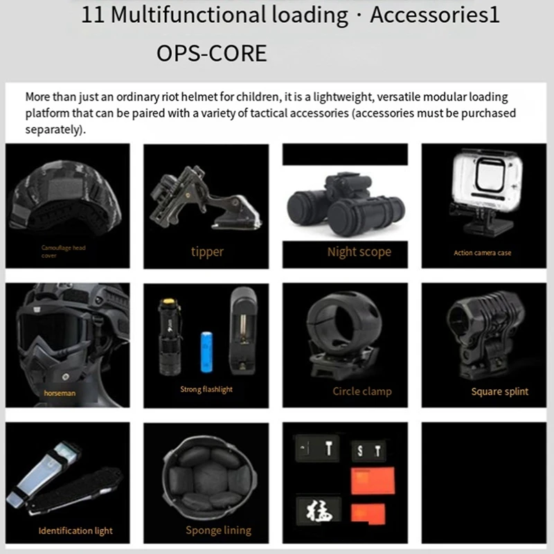 Multi-Functional For CS Game Player Protection Helmet Gamer Protective Helmet For MICH2000 Helmet Lightweight,Black