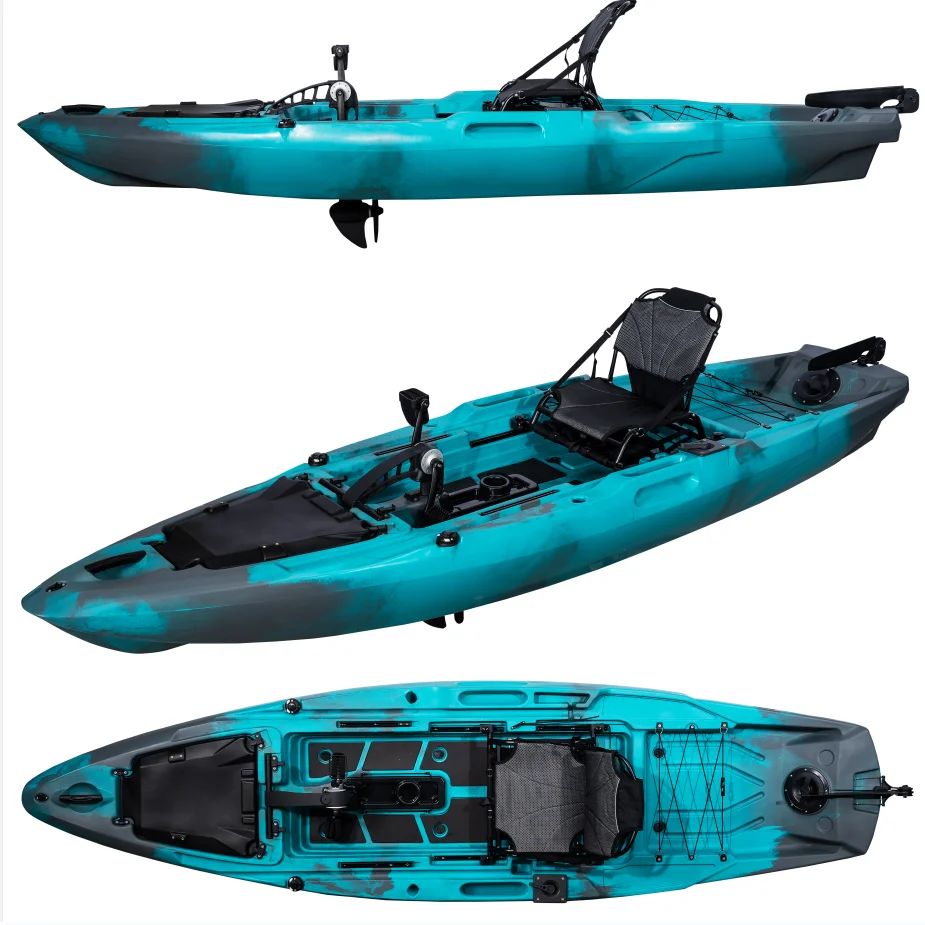 Новая модель 2023 года, ножная педаль длиной 3,7 м, рыболовный каяк LLDPE/HDPE, материал для морской рыбалки, каноэ