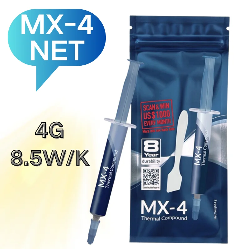 

MX4 4G Thermal Grease Compound Conductive MX 4 Thermal Paste Processor CPU GPU Heat SinkCooler Cooling Fan Plaster